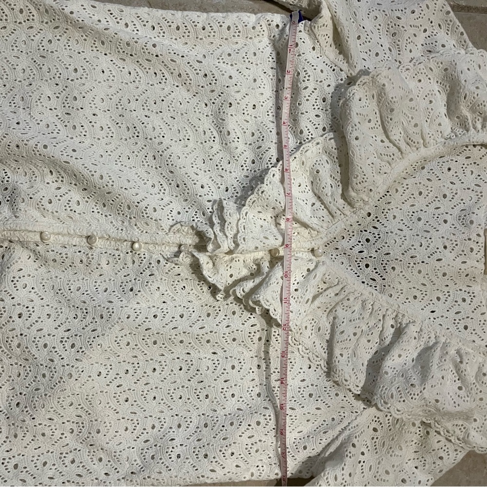 Sezane Olympe Cotton Eyelet Top FR36 US4 - Picture 7 of 10